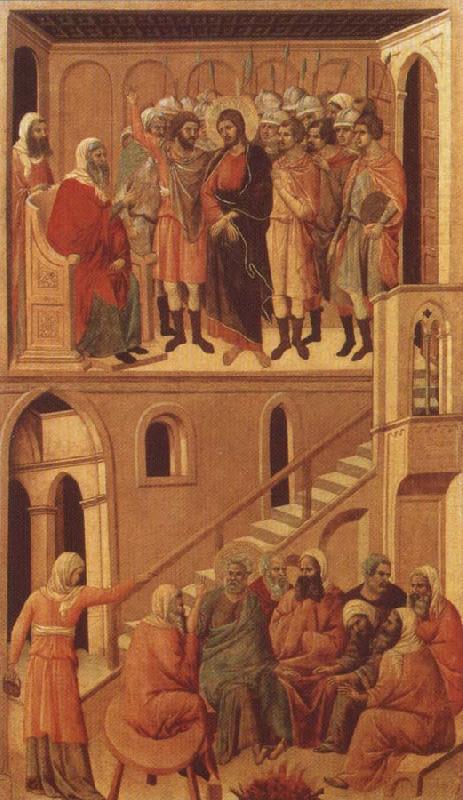 Duccio di Buoninsegna Peter-s First Denial of Christ Before the High Priest Annas china oil painting image